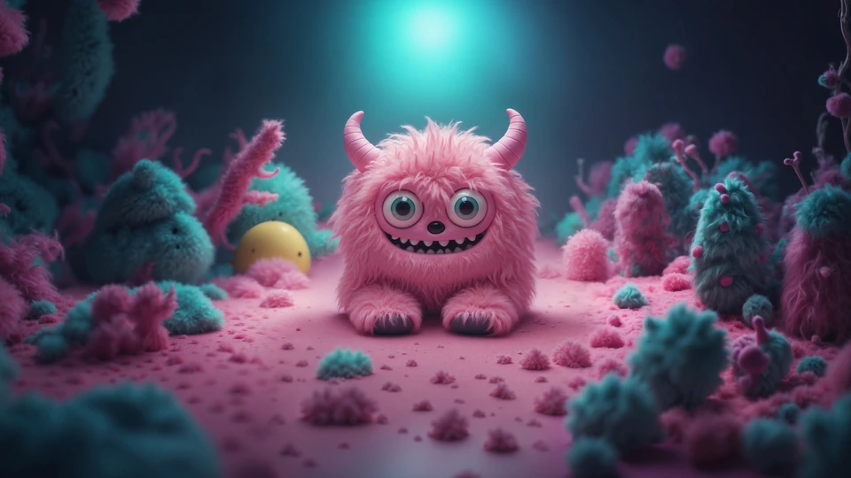 Cute Pink Monster Mobile Background