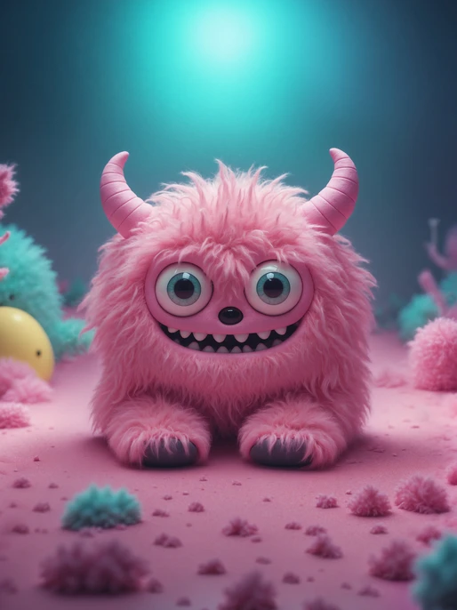 Cute Pink Monster Mobile Background