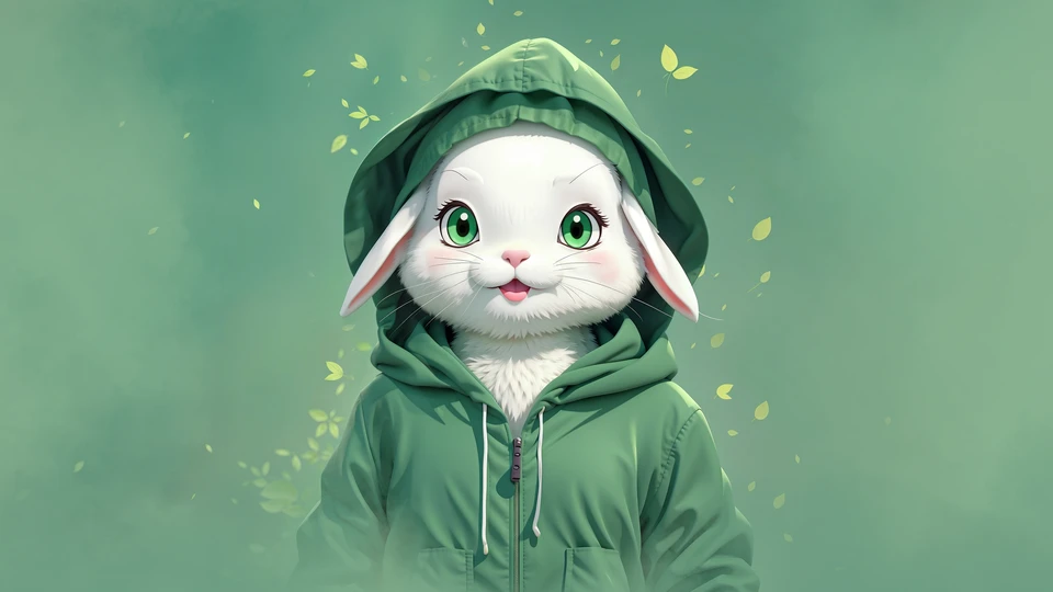Cute White Rabbit Wallpaper