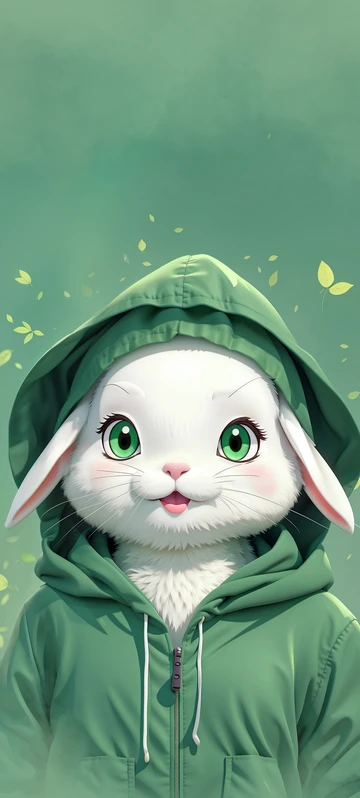 Cute White Rabbit Wallpaper