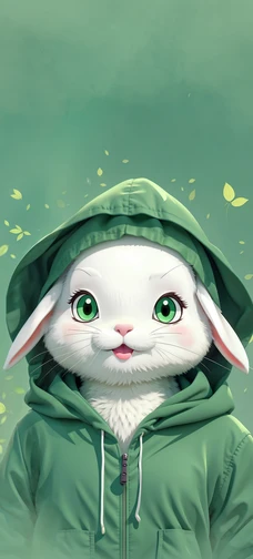 Cute White Rabbit Wallpaper