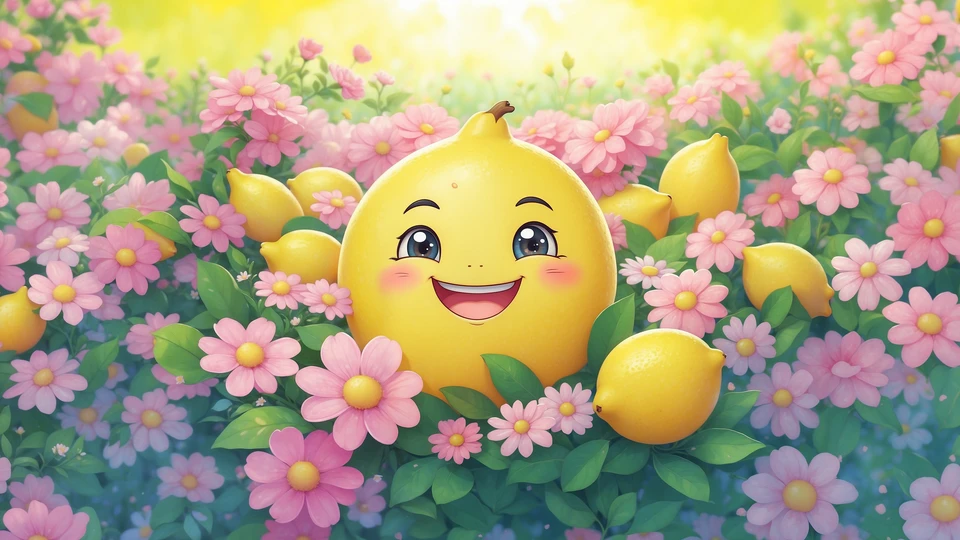 Playful Kawaii Lemon Picture