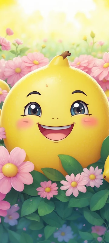 Playful Kawaii Lemon Picture