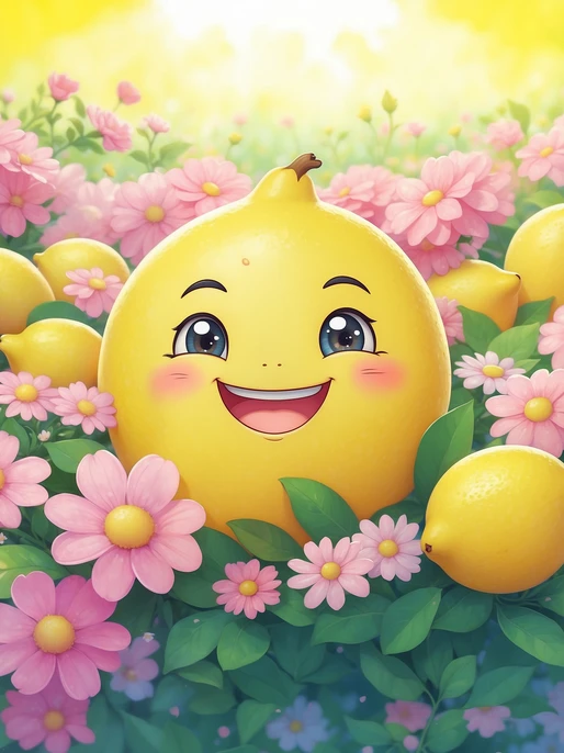 Playful Kawaii Lemon Picture