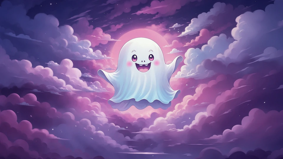 Mischievous Smiling Ghost Wallpaper