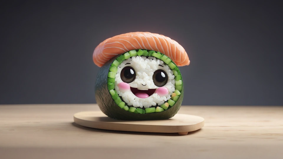 Kawaii Sushi Character Wallpaper