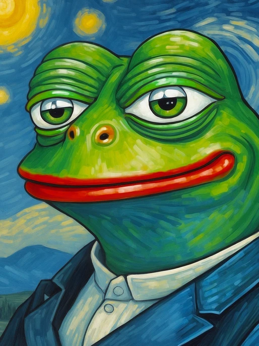 Pepe Frog in Van Gogh Art Style