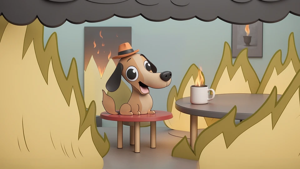 Paper Cut Style Dog Image