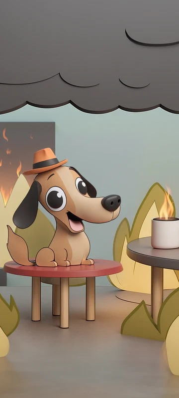 Paper Cut Style Dog Image