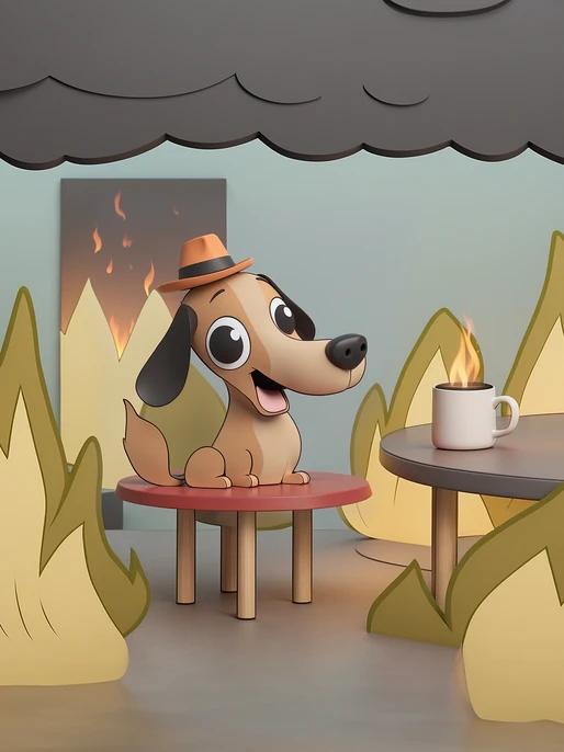 Paper Cut Style Dog Image