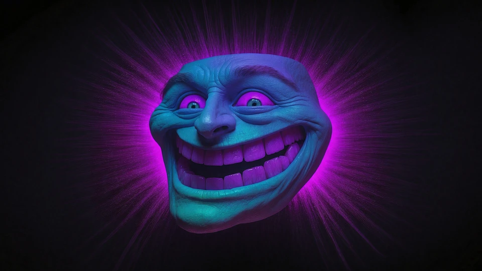 Trollface 3D Rave Blacklight