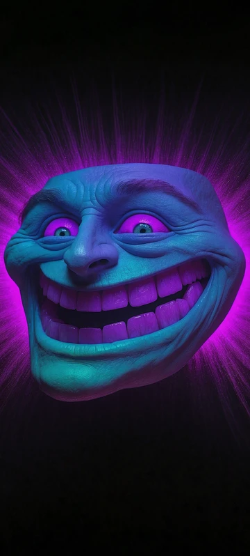 Trollface 3D Rave Blacklight