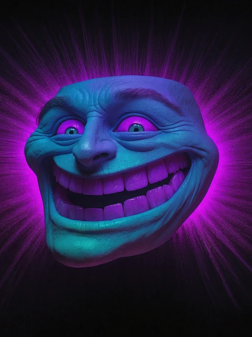 Trollface 3D Rave Blacklight
