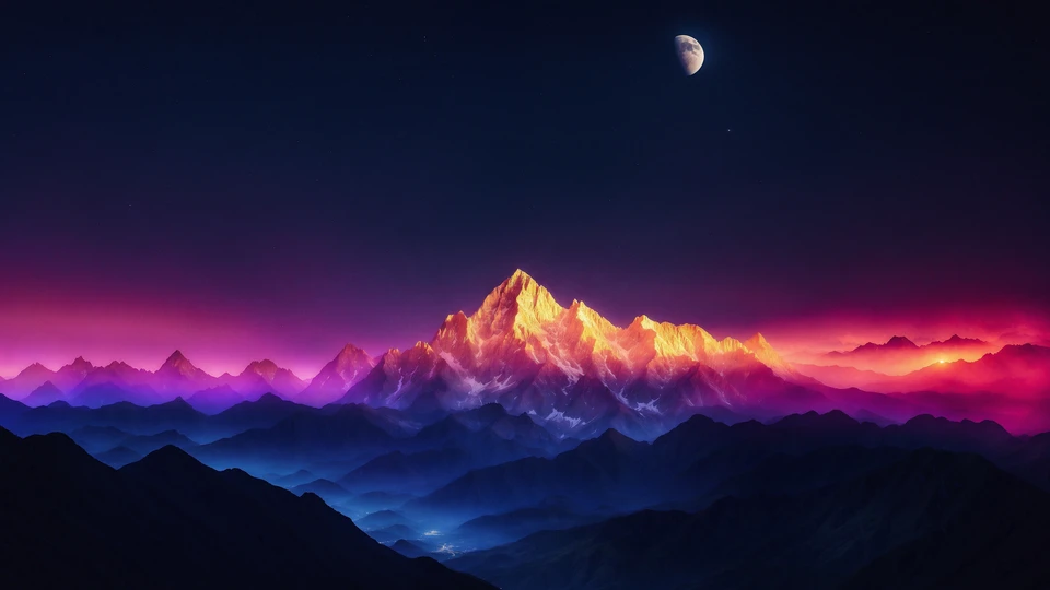 Midnight Mountain Ridge Wallpaper