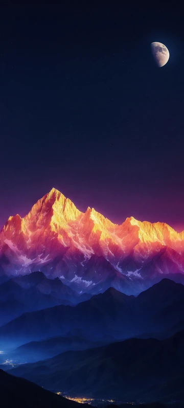 Midnight Mountain Ridge Wallpaper