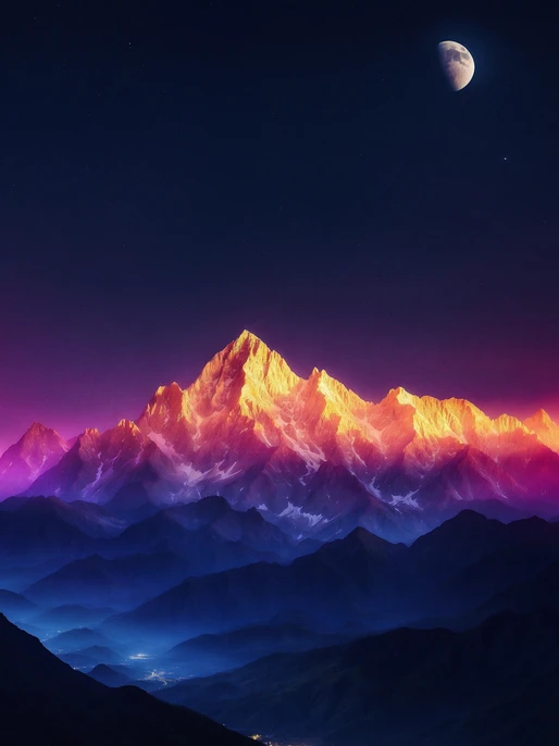 Midnight Mountain Ridge Wallpaper