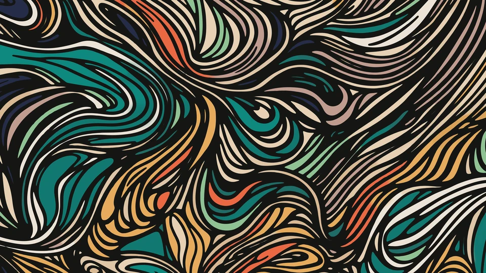 Abstract Bold Line Doodle Wallpaper