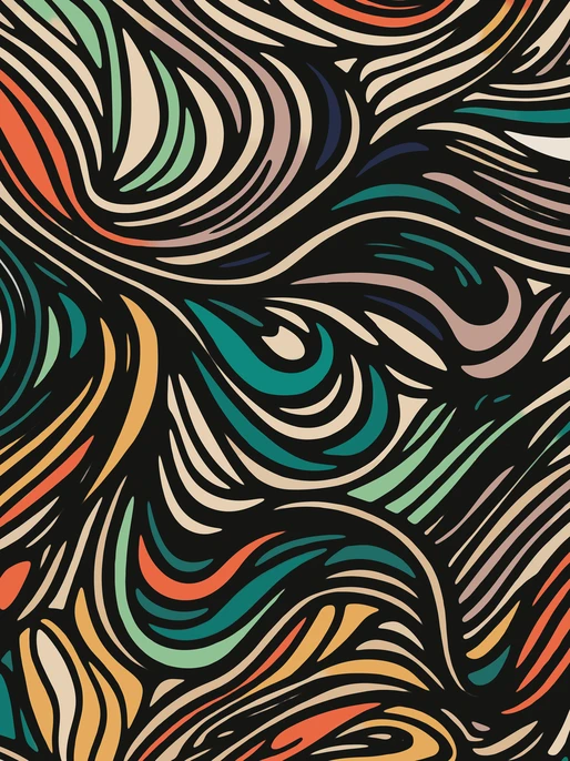 Abstract Bold Line Doodle Wallpaper