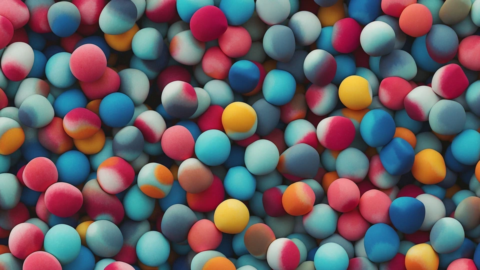 Multicolored Balls Pattern Wallpaper