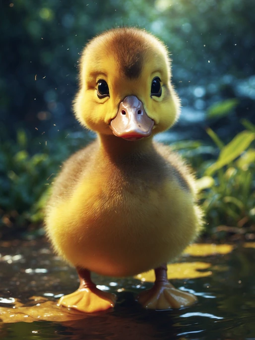 Baby Wild Duck Cartoon Background