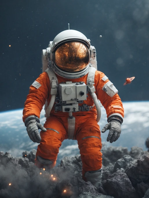 Astronaut in front of the Earth Wallpaper