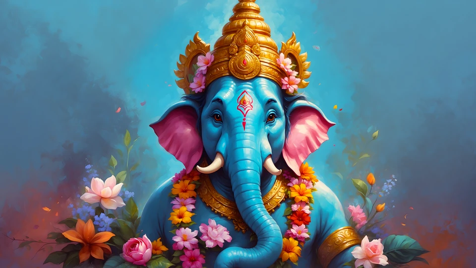 Ganesh Head Illustration