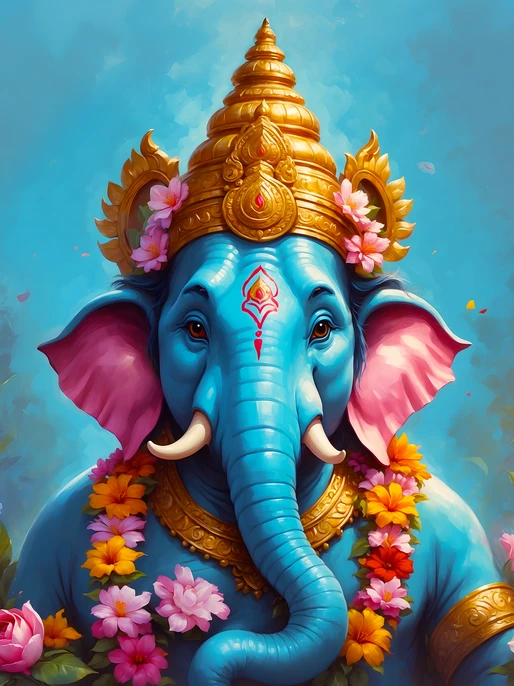 Ganesh Head Illustration