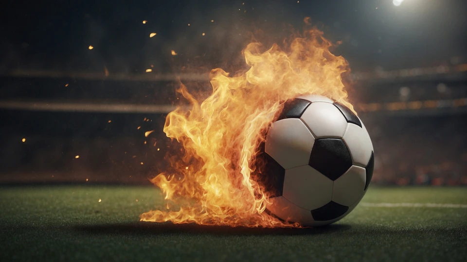 Soccer Ball in Fire Screen