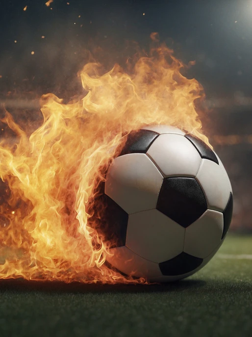 Soccer Ball in Fire Screen