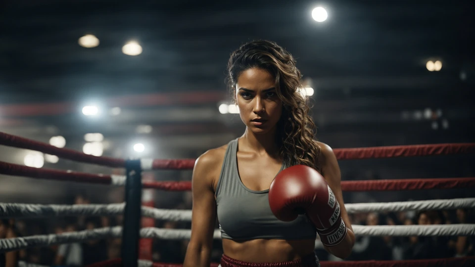 Fierce Woman Boxing Background