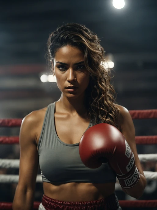 Fierce Woman Boxing Background