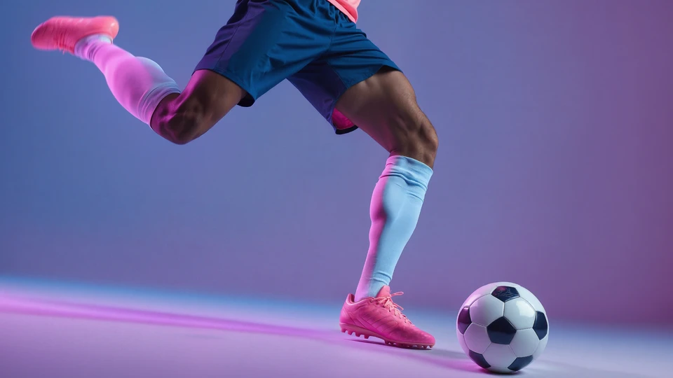 Soccer Player Kicking a Ball