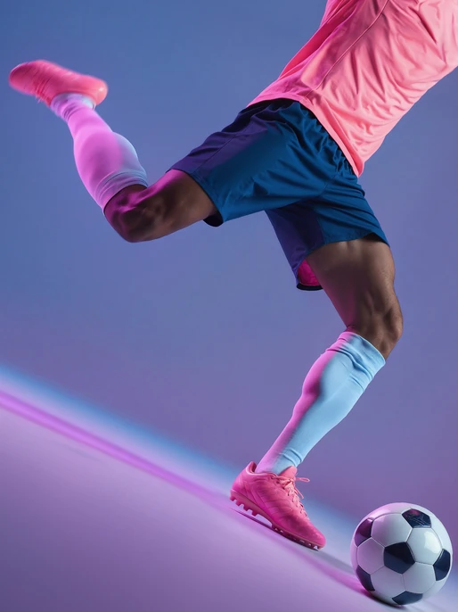 Soccer Player Kicking a Ball