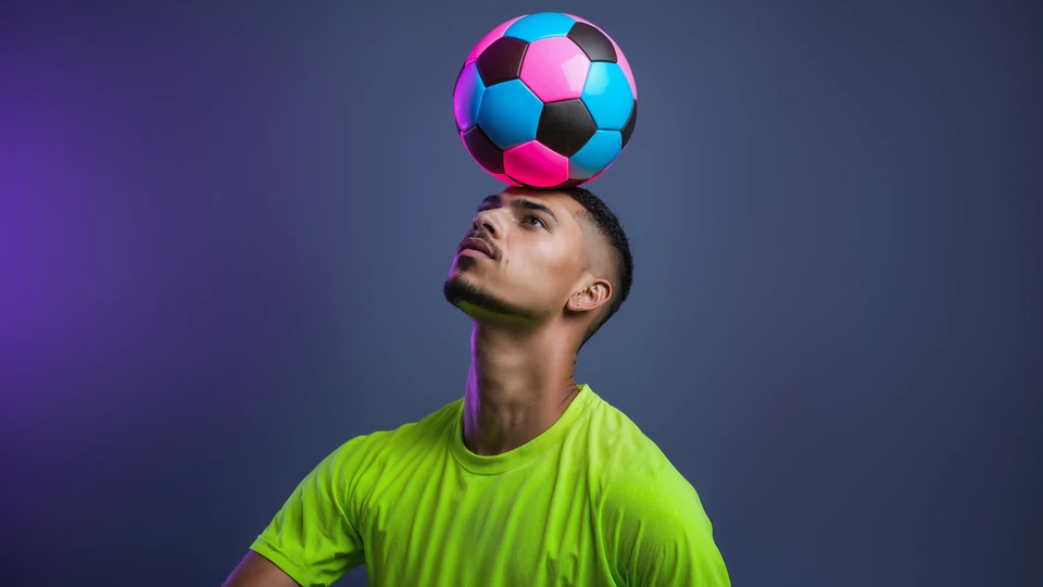 Neon Football Player Screen Image