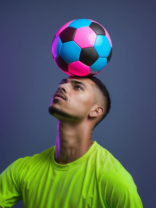 Neon Football Player Screen Image