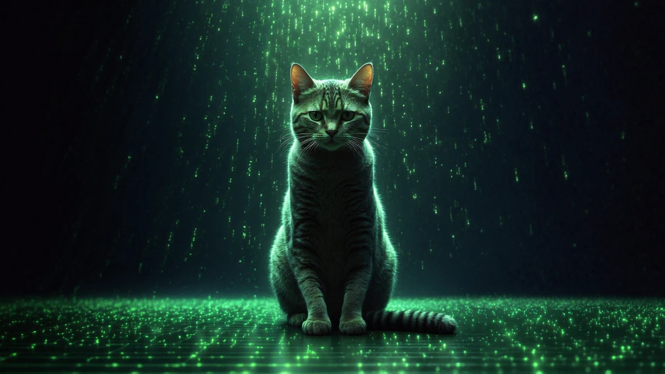 Binary Matrix Cat Art