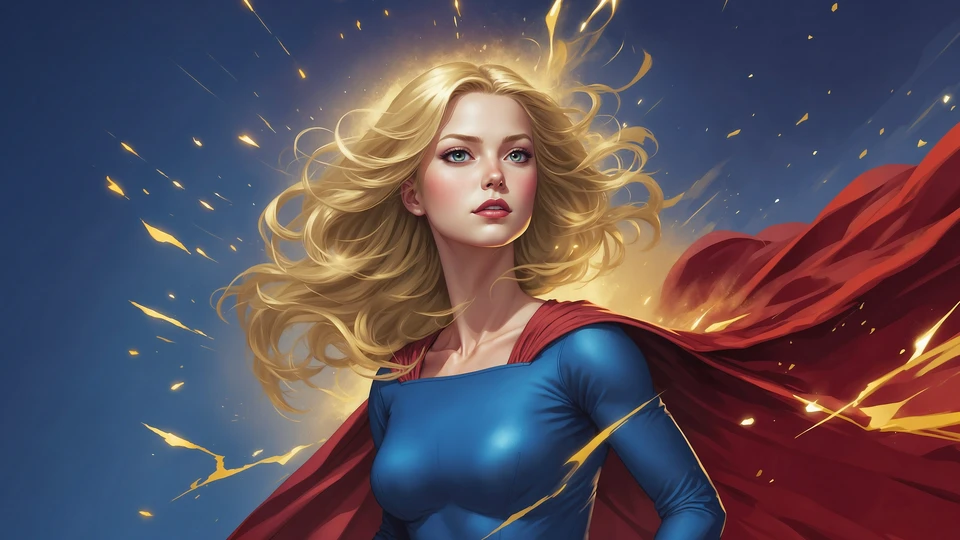 Supergirl Retro Style Background