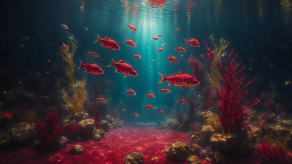 Underwater Red Fish Wallpaper