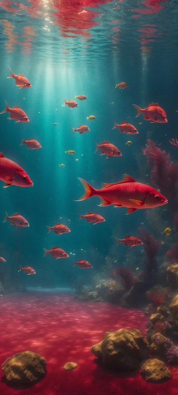 Underwater Red Fish Wallpaper
