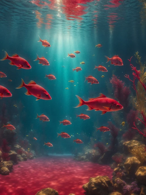 Underwater Red Fish Wallpaper