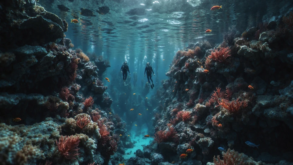 Divers & Mysterious Sea Background