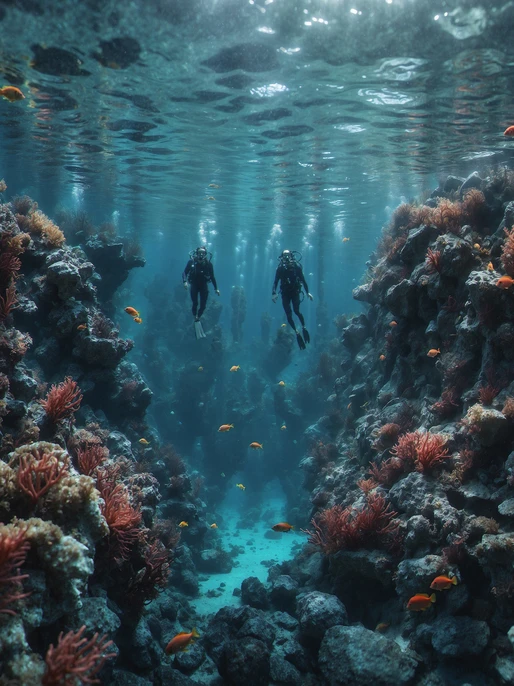 Divers & Mysterious Sea Background