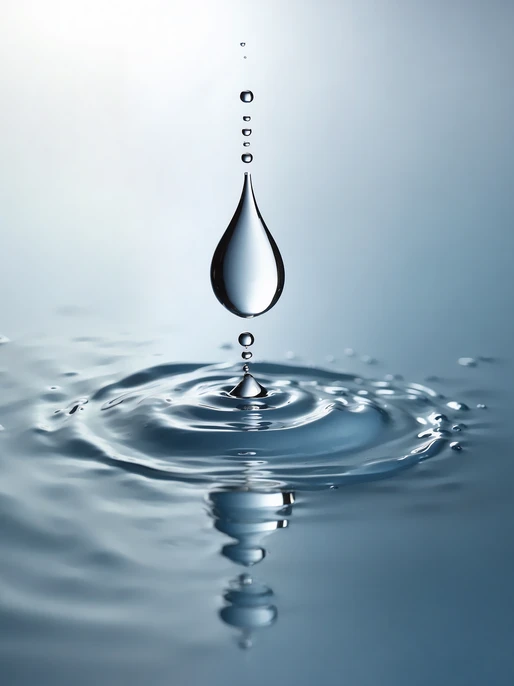 Water Drop Falling with Ripples