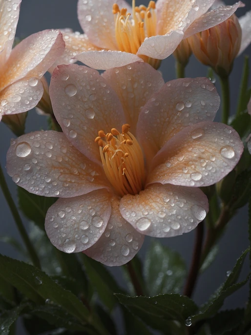 Flower Blossoms with Morning Dew Image