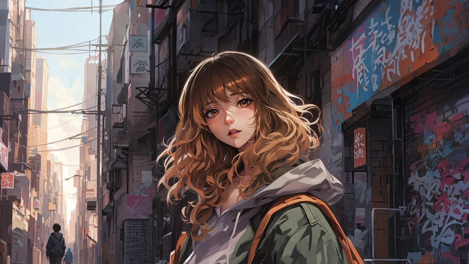 Urban Girl Anime Background