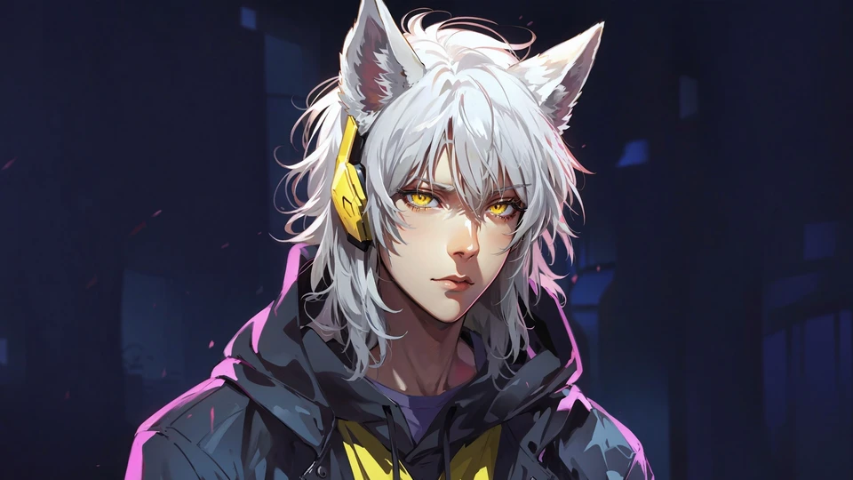 Wolf-Eared Guy Anime Wallpaper