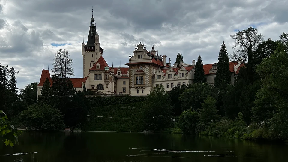 Castle By River Landscape 