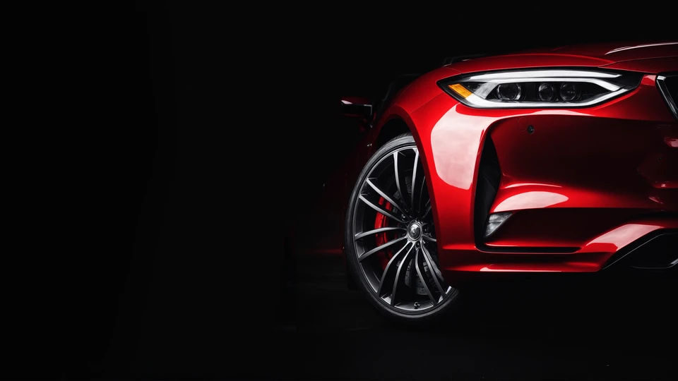 Red Sport Car Dark Wallpaper