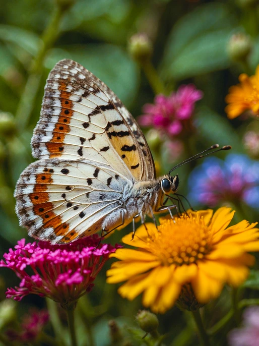 Butterfly on Wildflowers Wallpaper