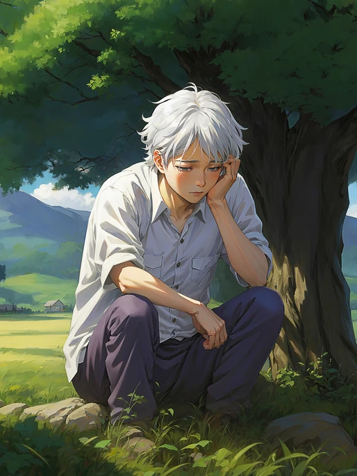 Ghibli Background - Sad Boy